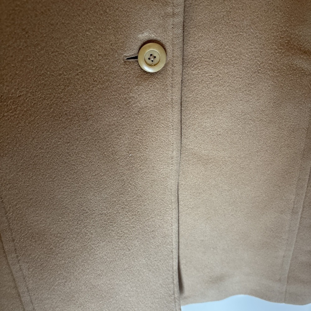 L.L. Bean Lambs Wool Classic Polo Coat Women's 8 Beige 3/4 Length Bellandi - Picture 9 of 16